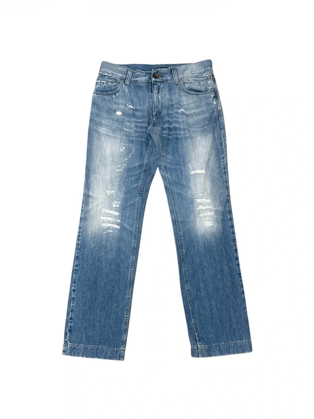 dolce & gabbana mainline mens distressed blue jeans sz 50